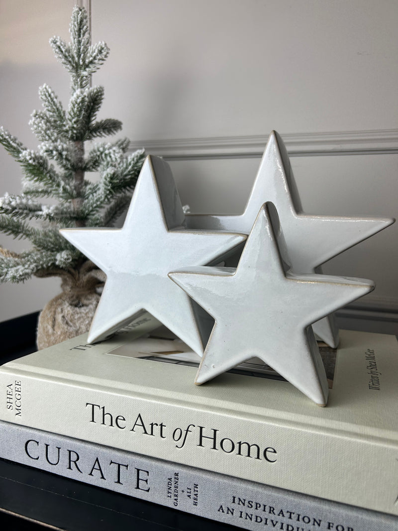 Off white ceramic chunky star