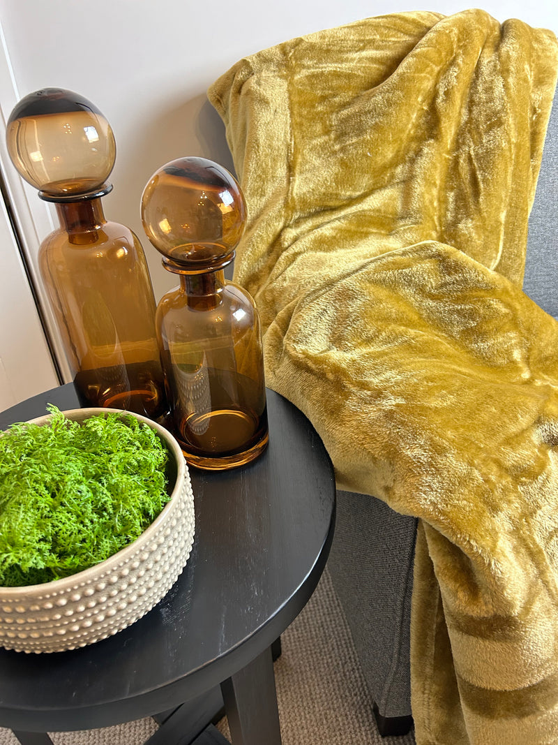 Amber glass ball top bottle