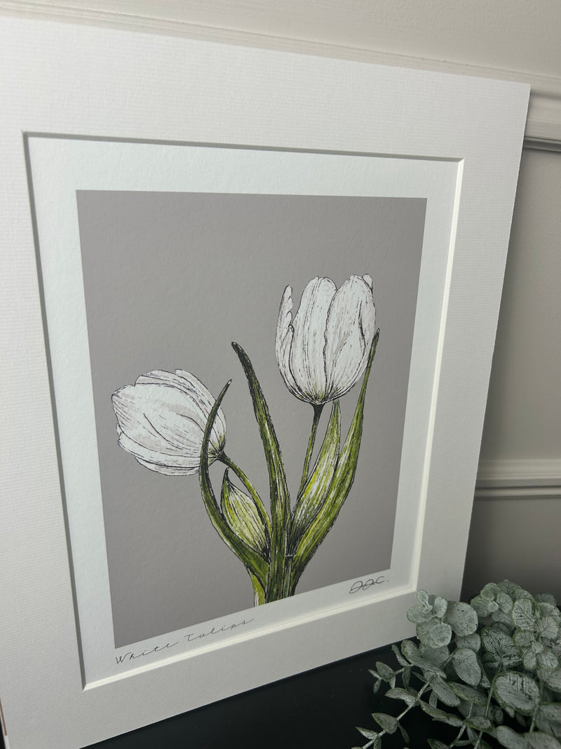 Beautiful mounted floral prints 4 styles