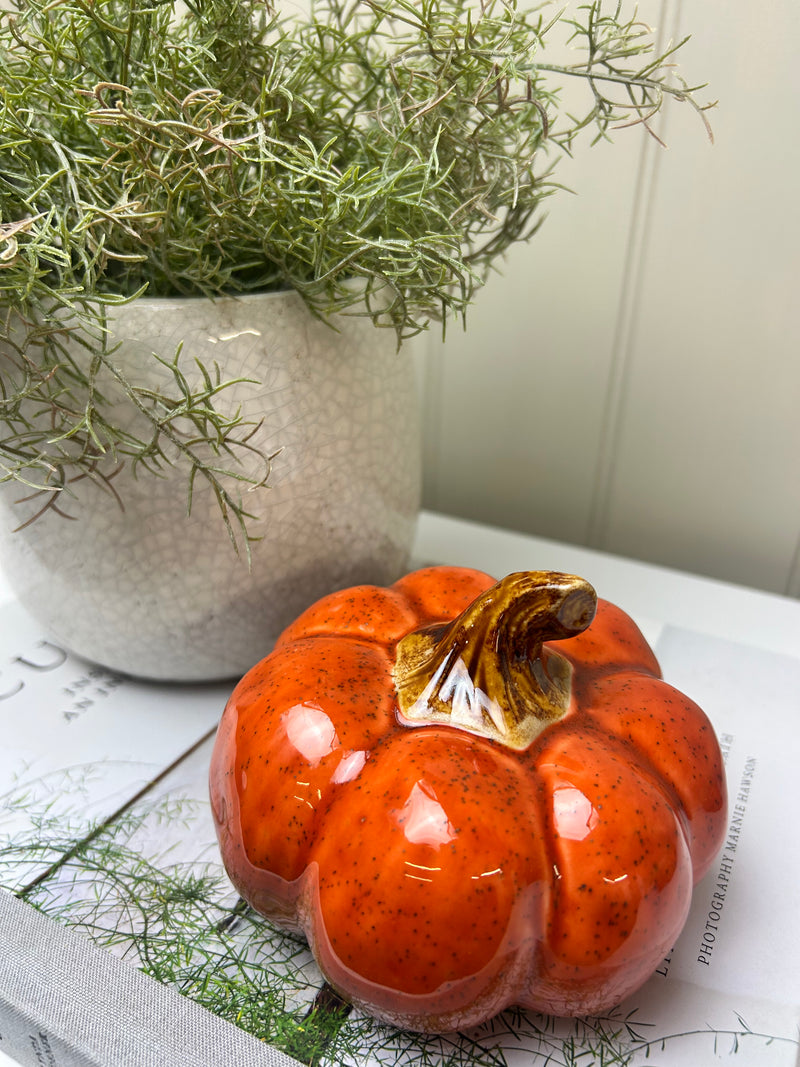 Ceramic Glazed Pumpkin 11cm