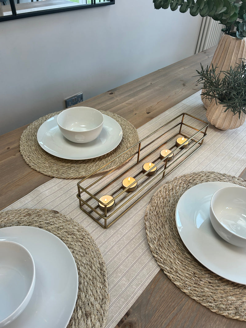 Brass gold 5 candle candle holder
