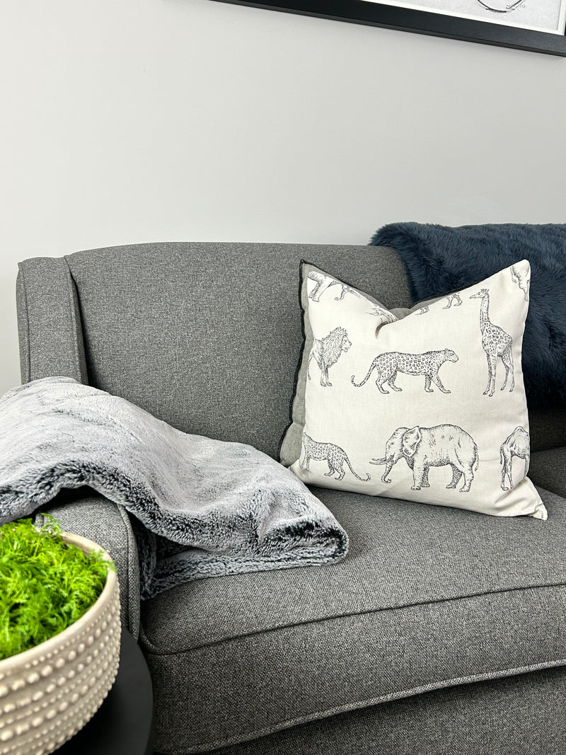 Animal safari neutral cushion cover 45cm