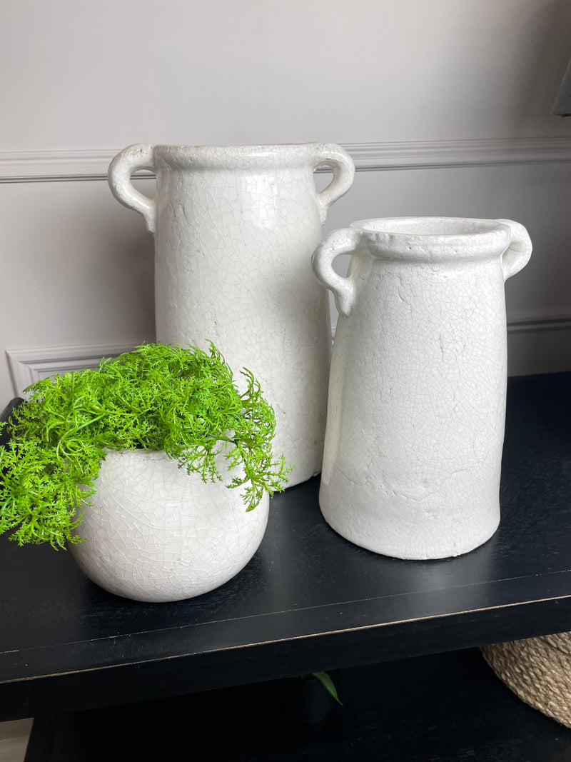 Ravello crackle glaze vase pot jar large
