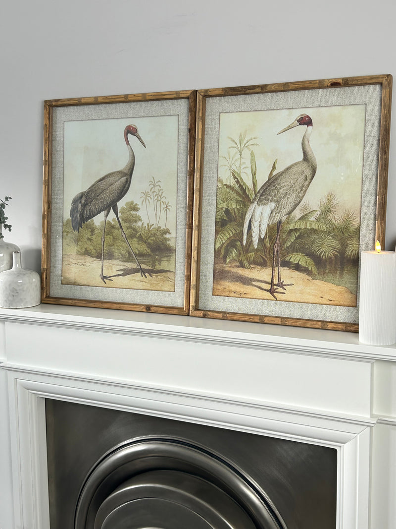 Stork picture in wood frame 2 styles