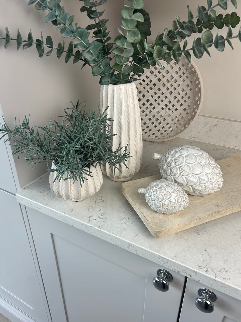 Osmington tall textured off white vase 28cm