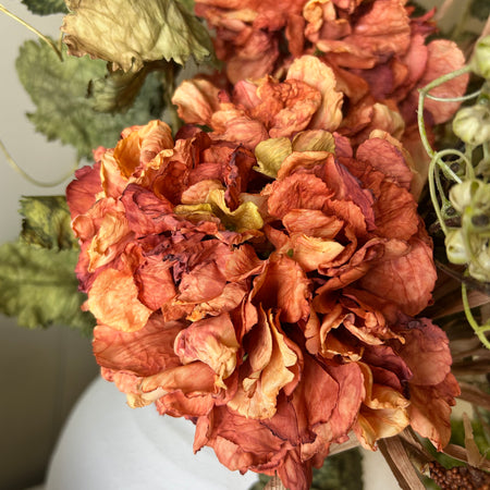 Burnt orange ruffled real feel hydrangea