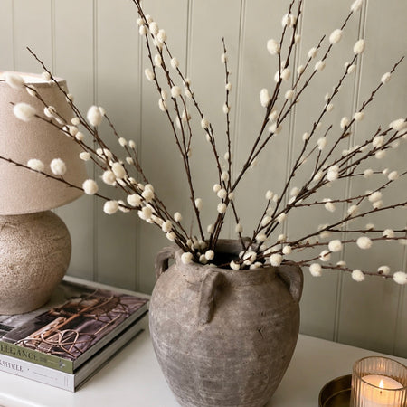 Luxury pussy willow stem spray bunch 75cm