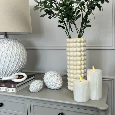 Cream bobble tall ceramic vase