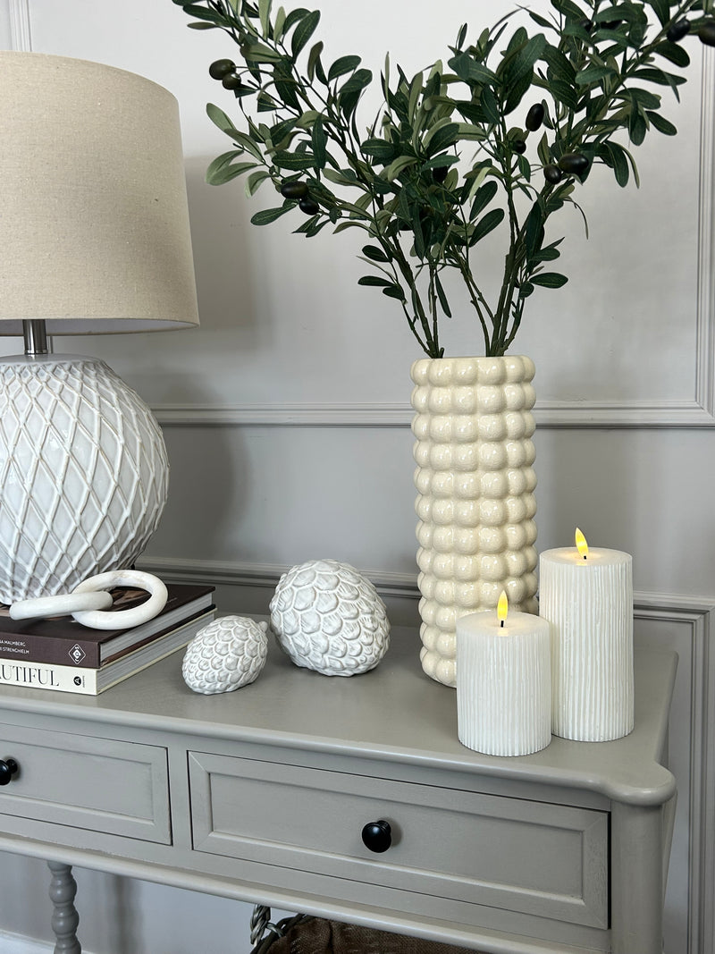 Textured round shaped vase
