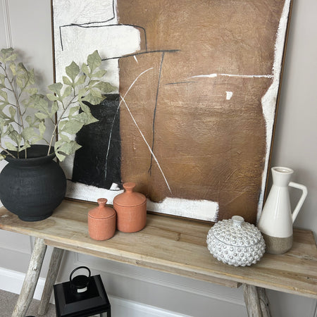 Textured wooden framed canvas art 100cm