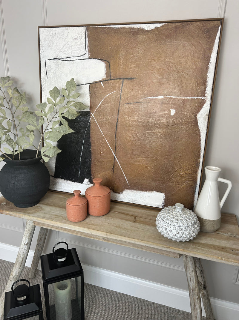 Textured wooden framed canvas art 100cm