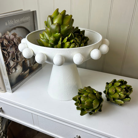 White round Bobble bowl on stand