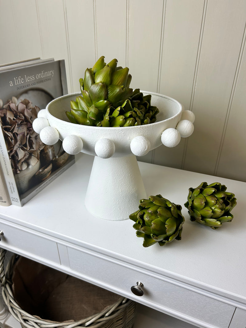 White round Bobble bowl on stand