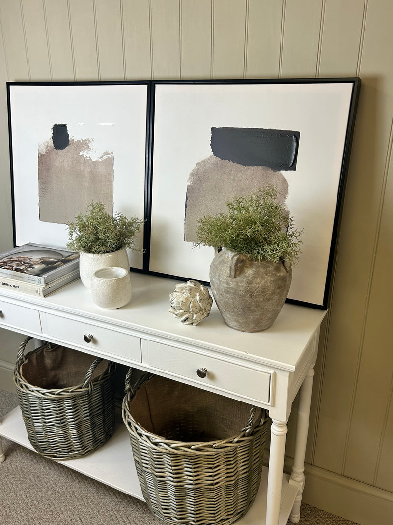 Set of 2 Abstract Black Framed Prints 2 styles