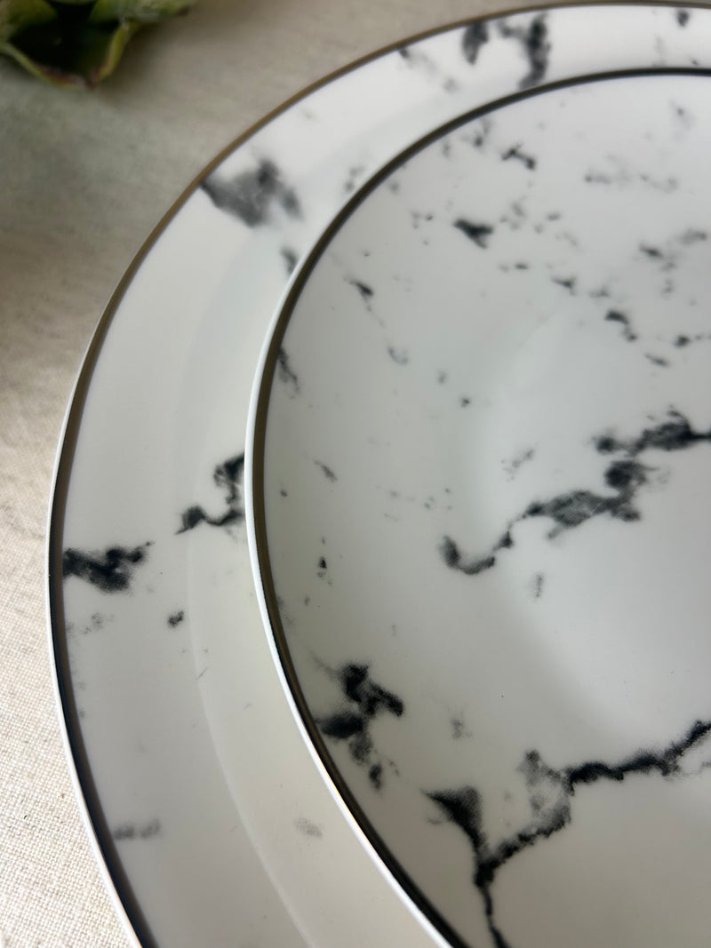 Marble Effect 12 Piece Dinner Set