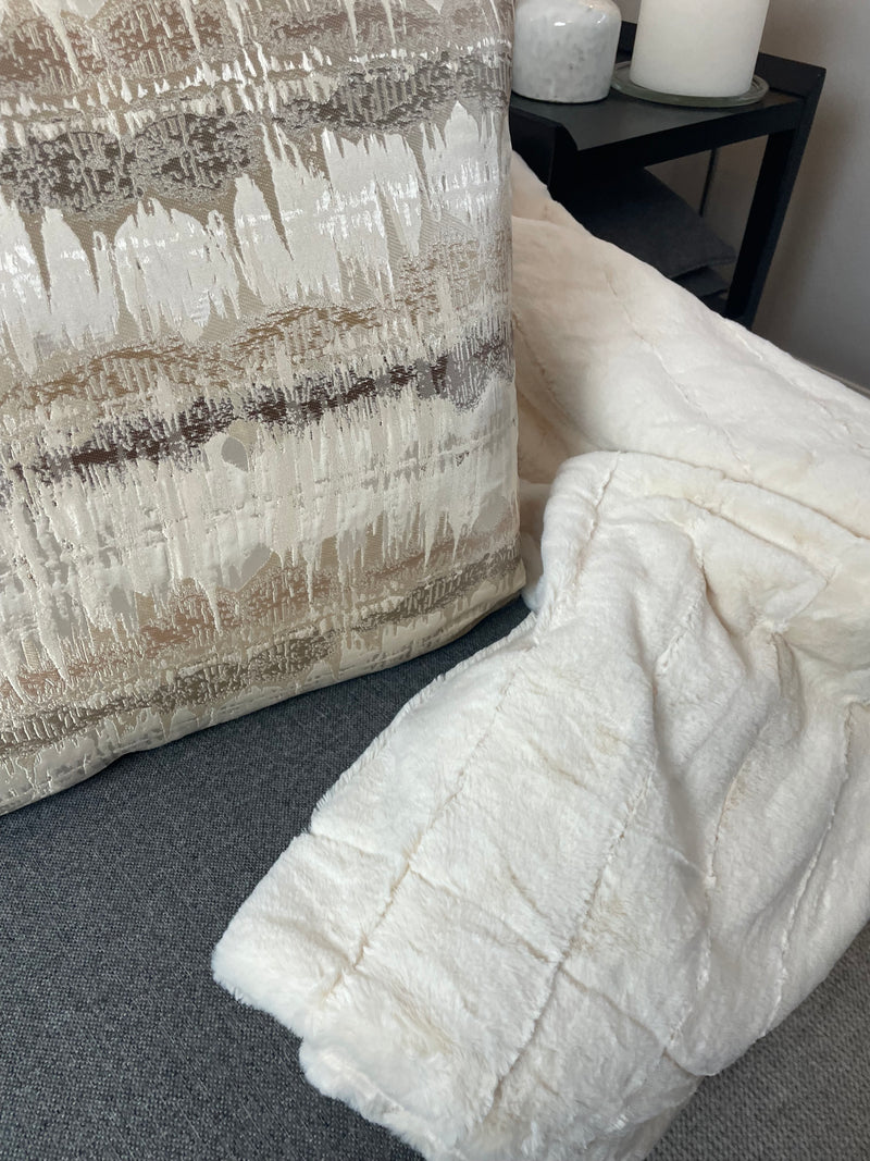 Neutral off white empress fur throw