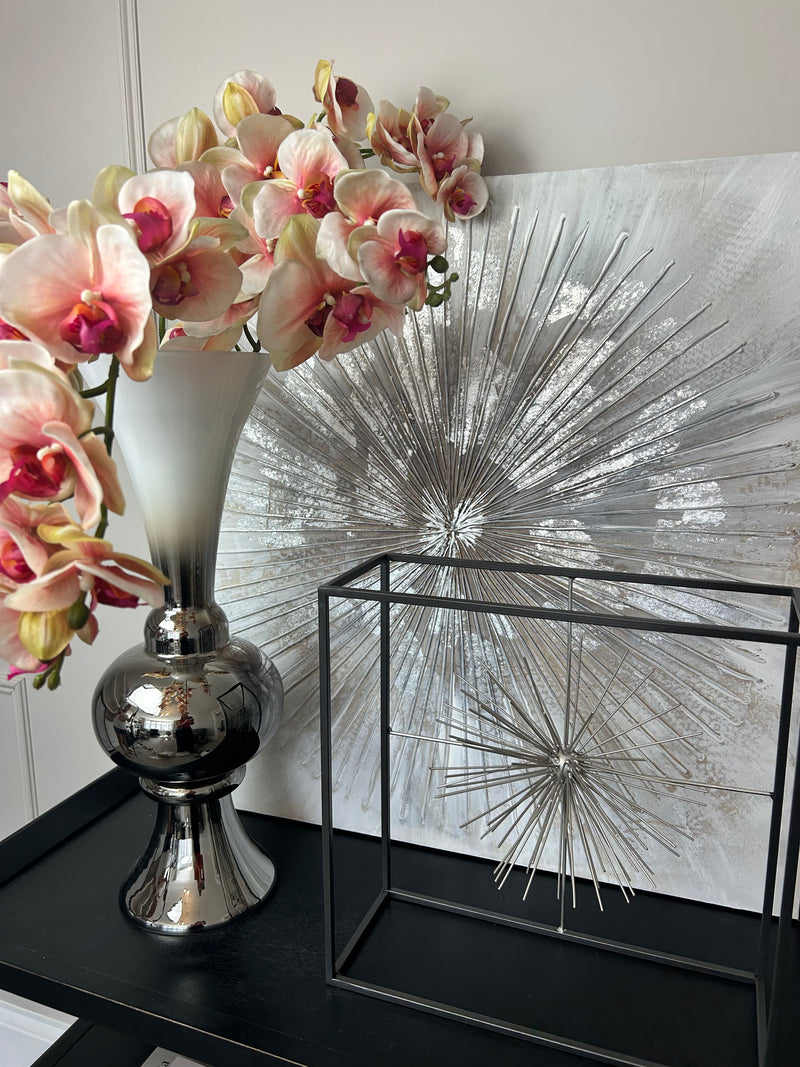 Large Starburst square metal standing decoration 40cm