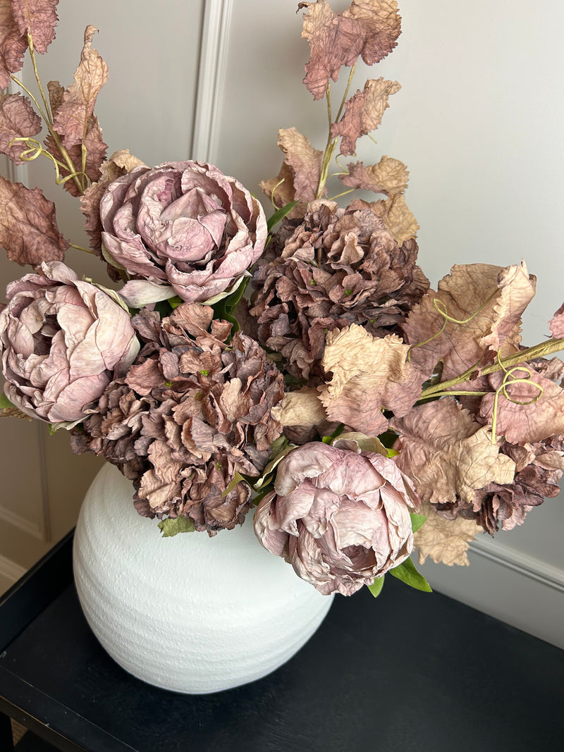 Dried real feel mauve peony 48cm