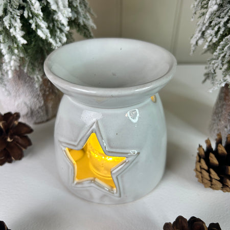 Ceramic two tone star oil wax burner