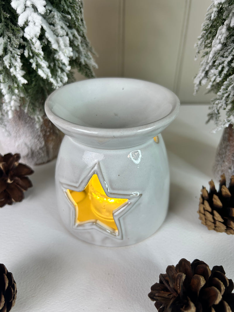 Ceramic two tone star oil wax burner