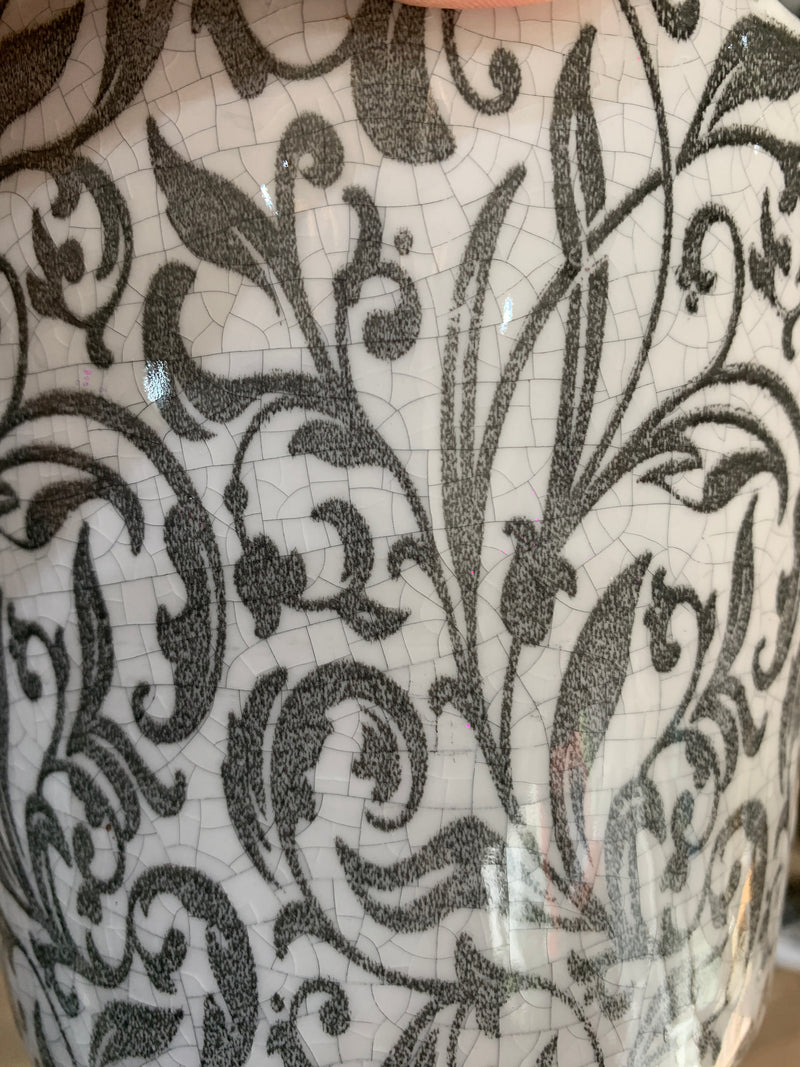 Grey & White Ceramic Dutch Plant Pots 6 Patterns
