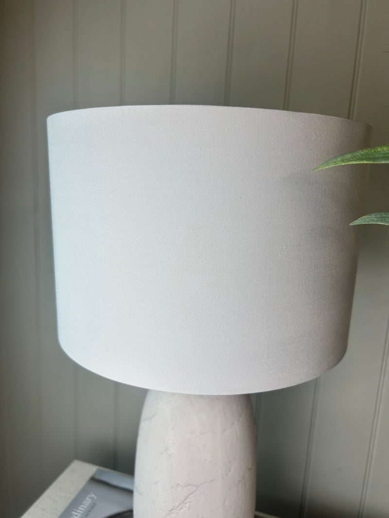 Erika Textured Ceramic Lamp with Shade cement look