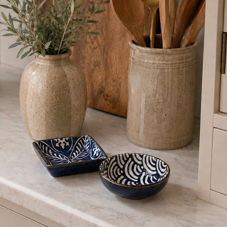 Blue Ceramic Dipping Bowls, 2 styles