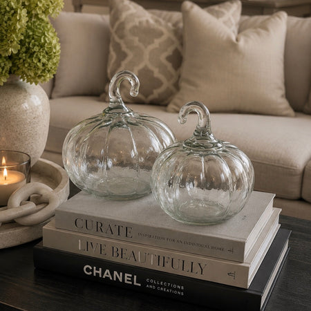 Glass pumpkin 2 sizes Halloween autumn