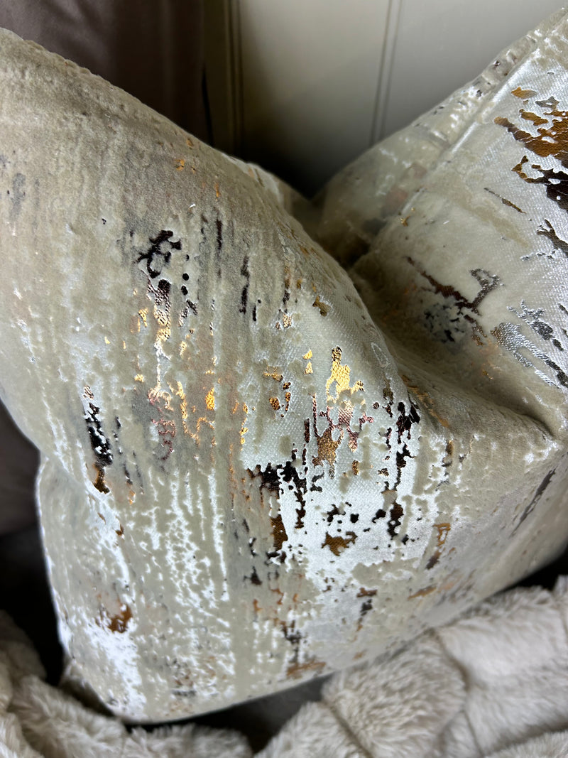 Torcello Natural Taupe beige Bronze Gold Feather Cushion 45cm & 56cm