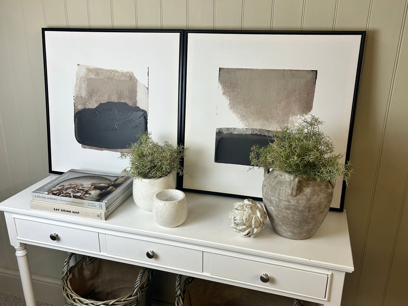 Set of 2 Abstract Black Framed Prints 2 styles
