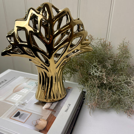 Gold tree ceramic sculpture 20cm
