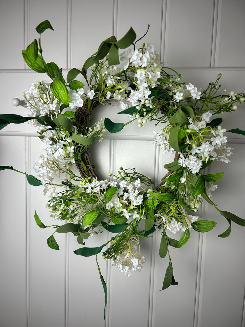 Summer daisy flower foliage wreath 45cm