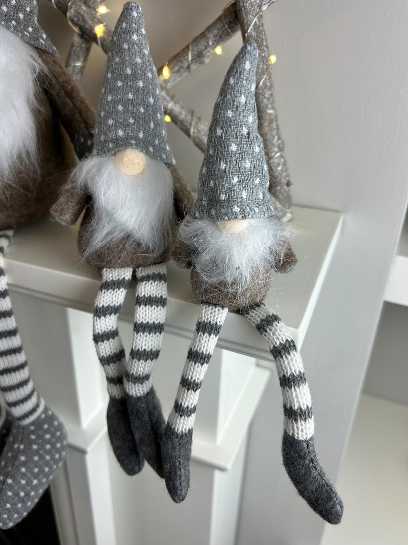 Beige Grey Fabric Sitting Gonk 3 Sizes Available