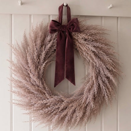 Flocked pampas wreath 55cm