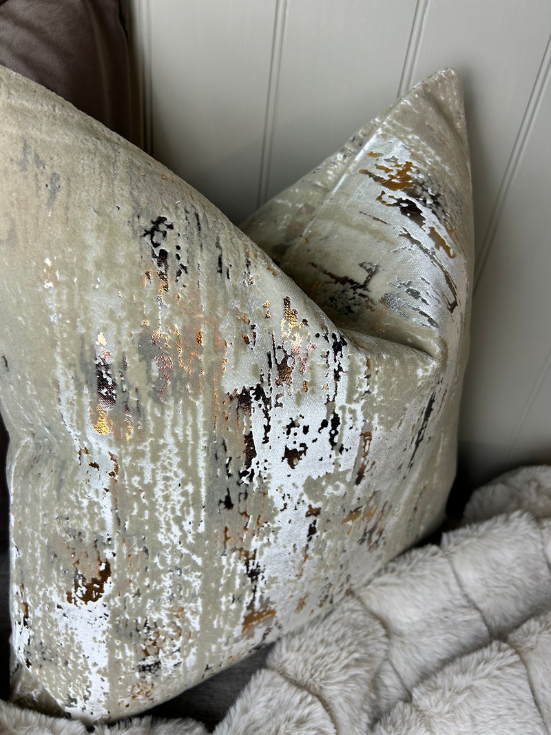 Torcello Natural Taupe beige Bronze Gold Feather Cushion 45cm & 56cm