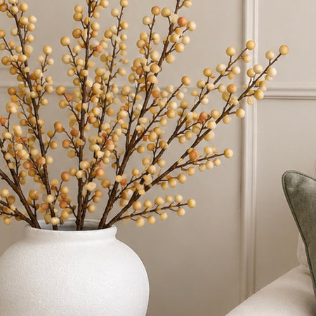 Coffee brown cream berry stem 62cm
