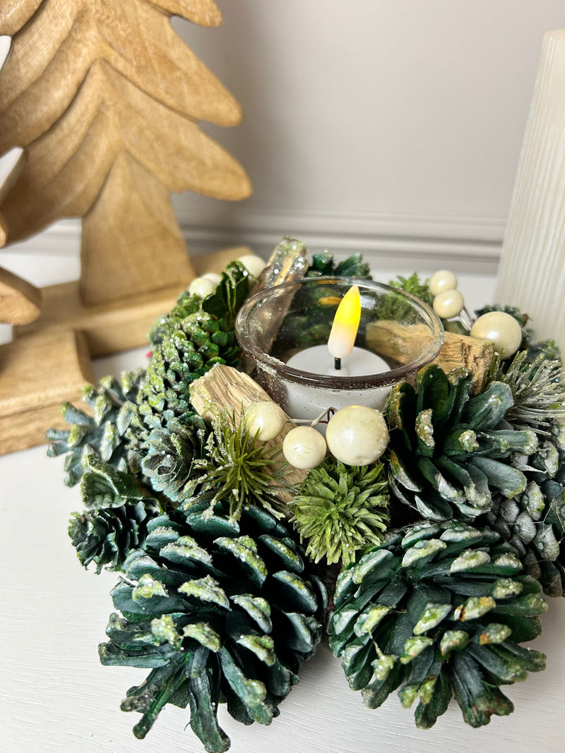 Pinecone candle holder 16cm