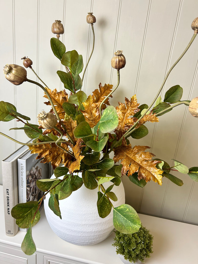 Brown poppy leaf stem 85cm