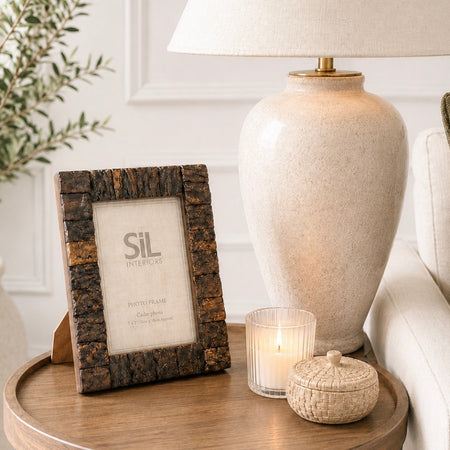 Rustic bark wood frame 5x7 4x6 2 sizes