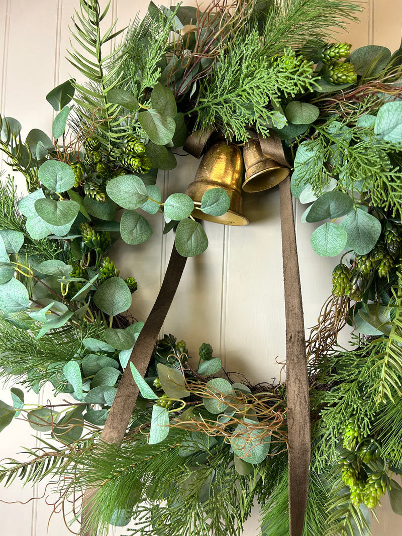 Extra Large Mixed foliage Green leaf & Fir Foliage Wreath 80cm