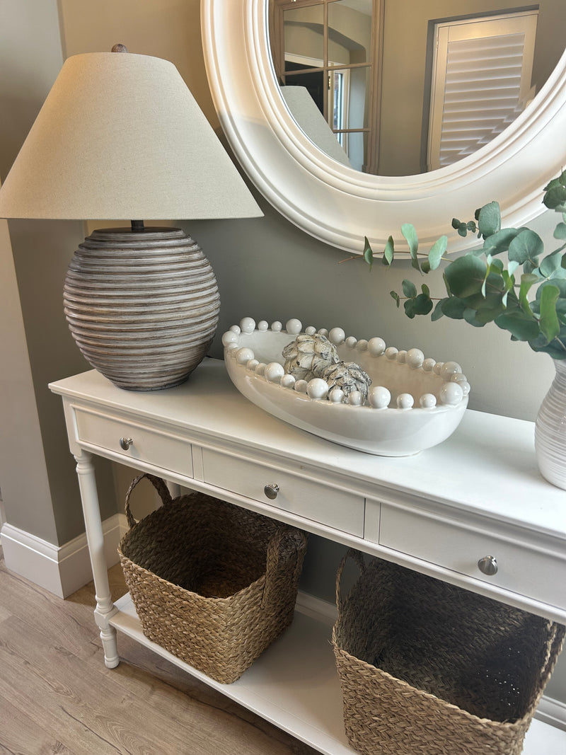 White large oval bobble bowl