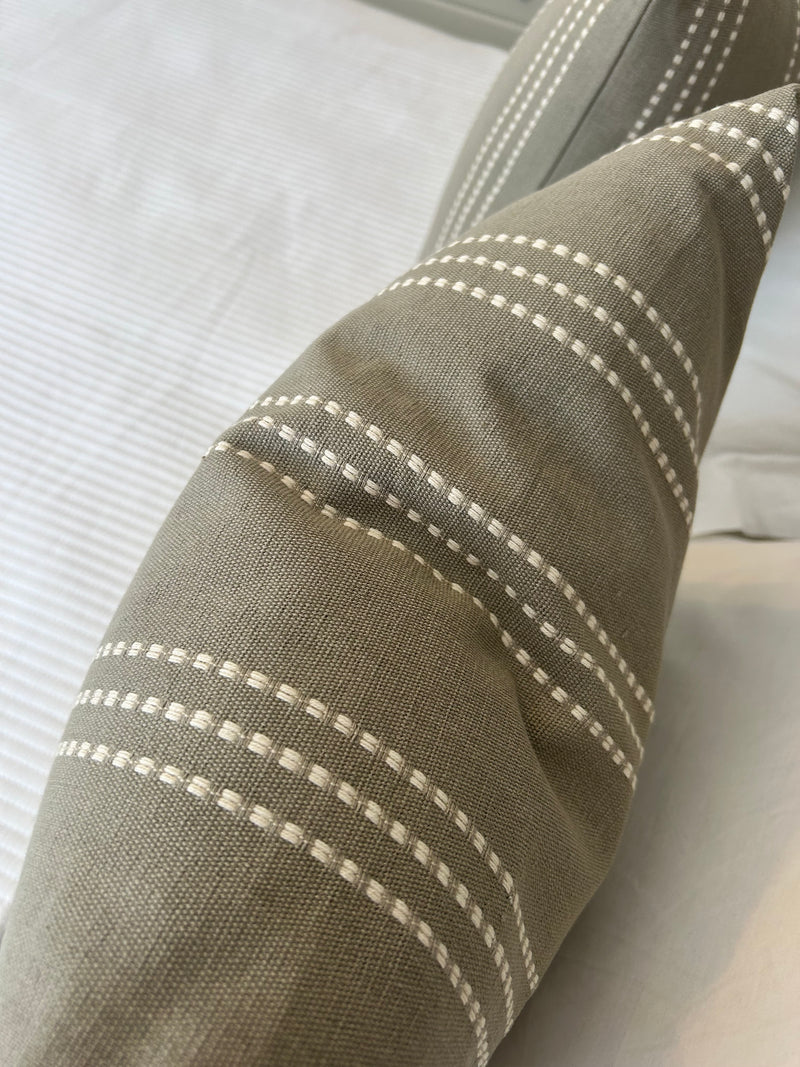 Taupe Stab Stitch Linen 50cm Cushion