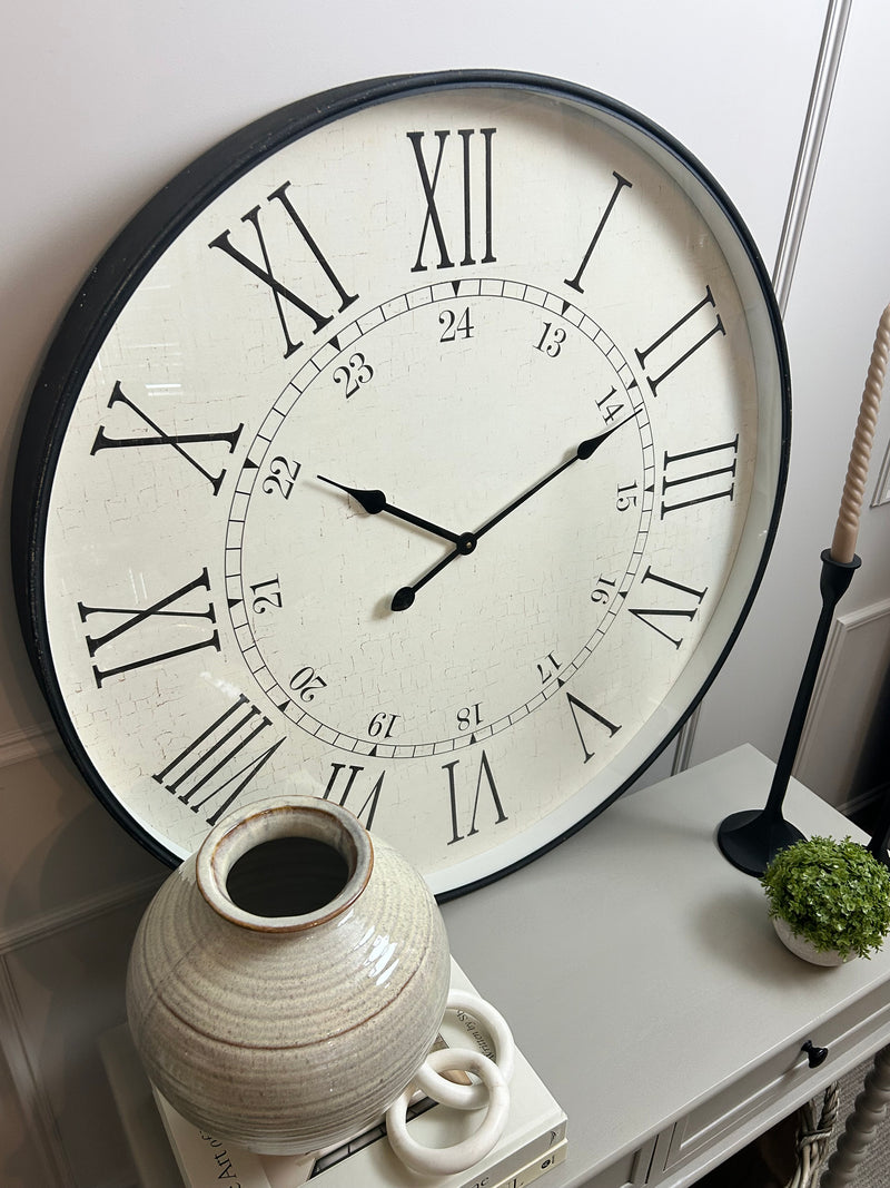 Huge metal embossed clock 80cm