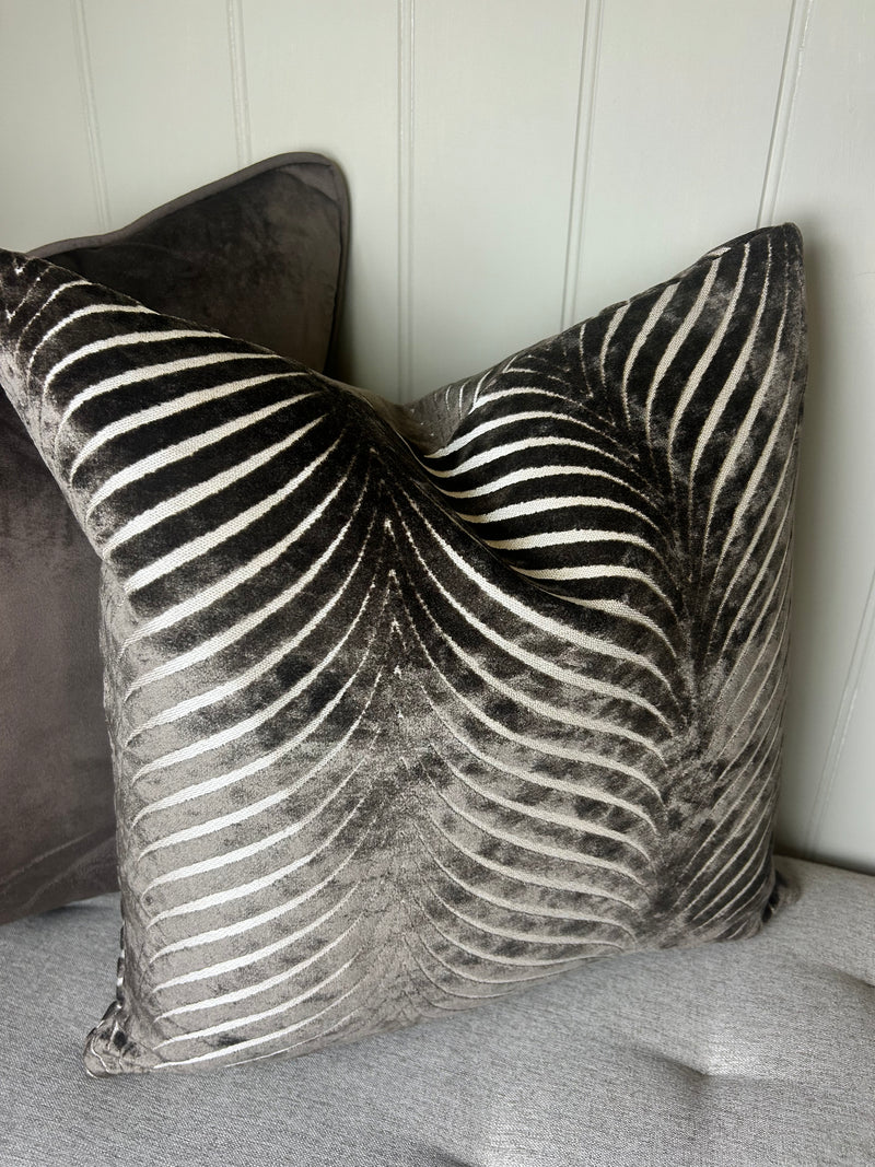 Rada Choc Brown Velvet Feather Filled Luxe Cushion 43cm