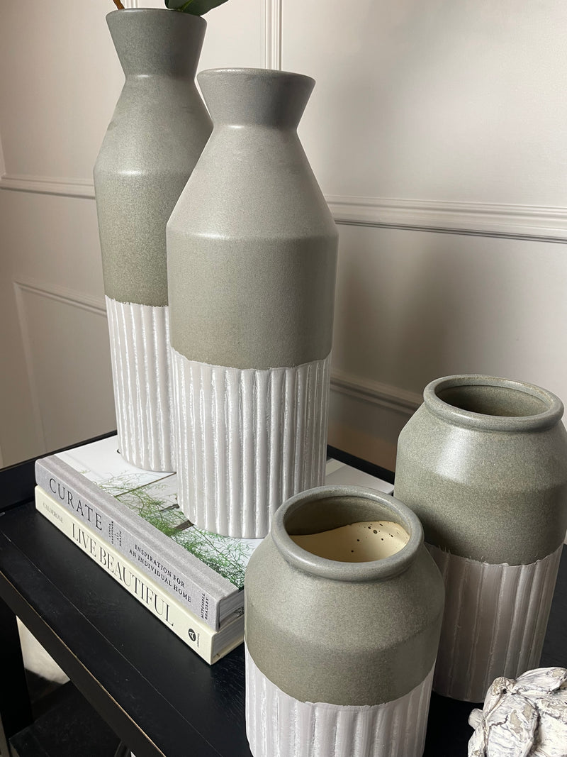 Large Tall two Tone Eclipse Bottle Neck Vase