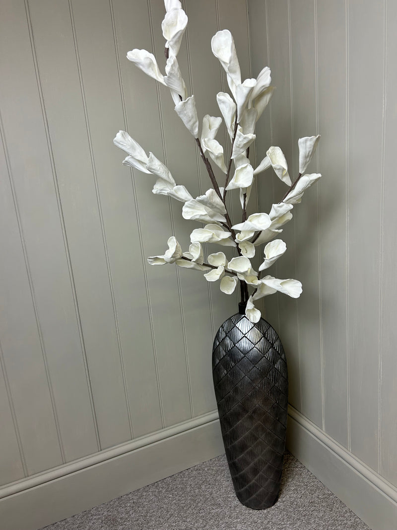 Gunmetal textured vase tall 62cm