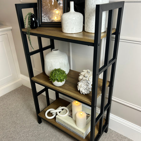Wood & Metal 3 Shelf Free Standing Unit