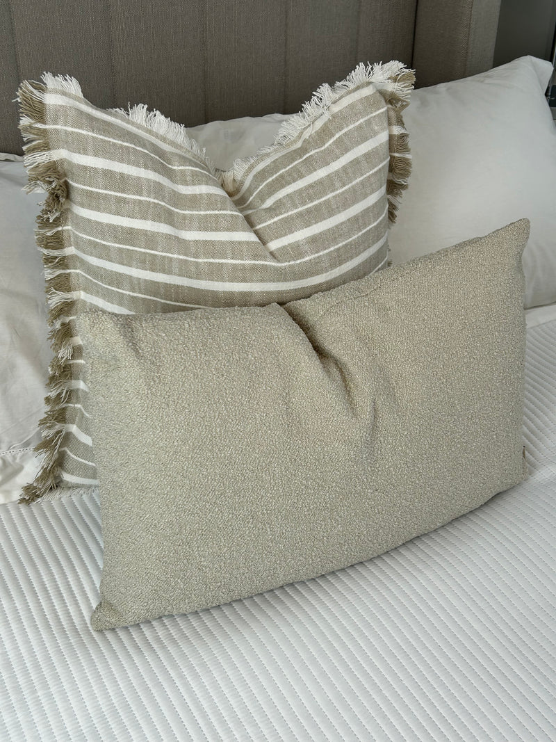 Selene Rectangular Natural Boucle Weave Texture Cushion 40x60cm