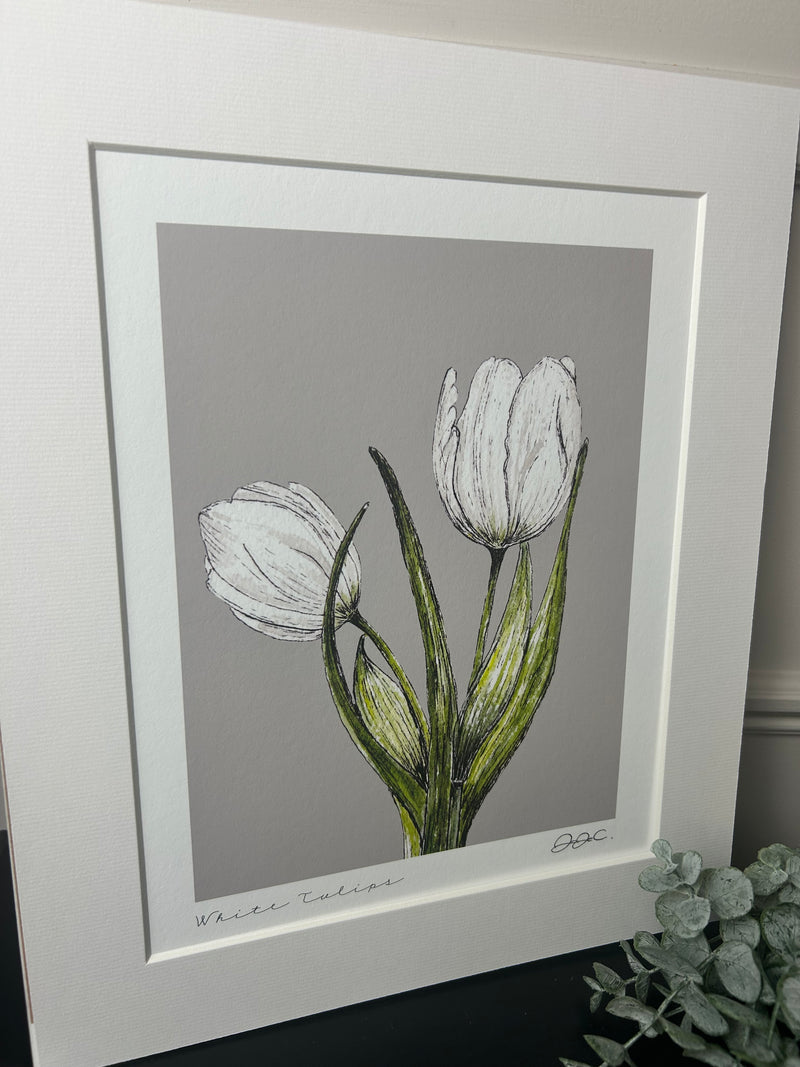 Beautiful mounted floral prints 4 styles