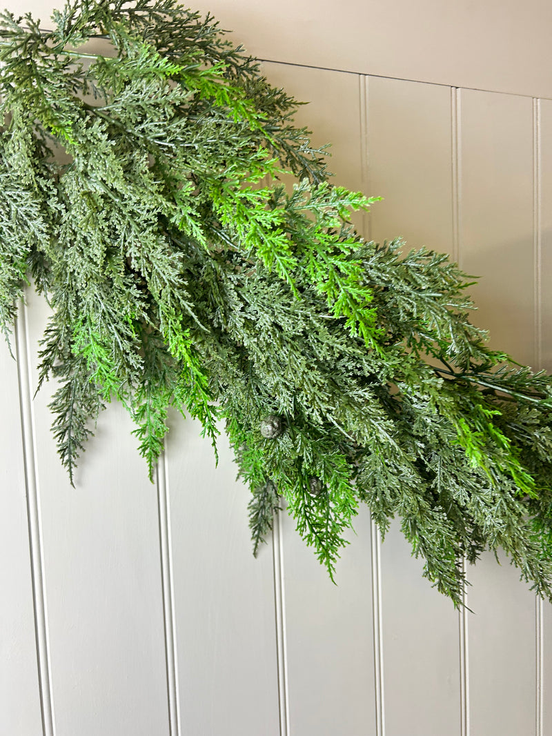 185cm cedar full real feel garland with seeds 6ft